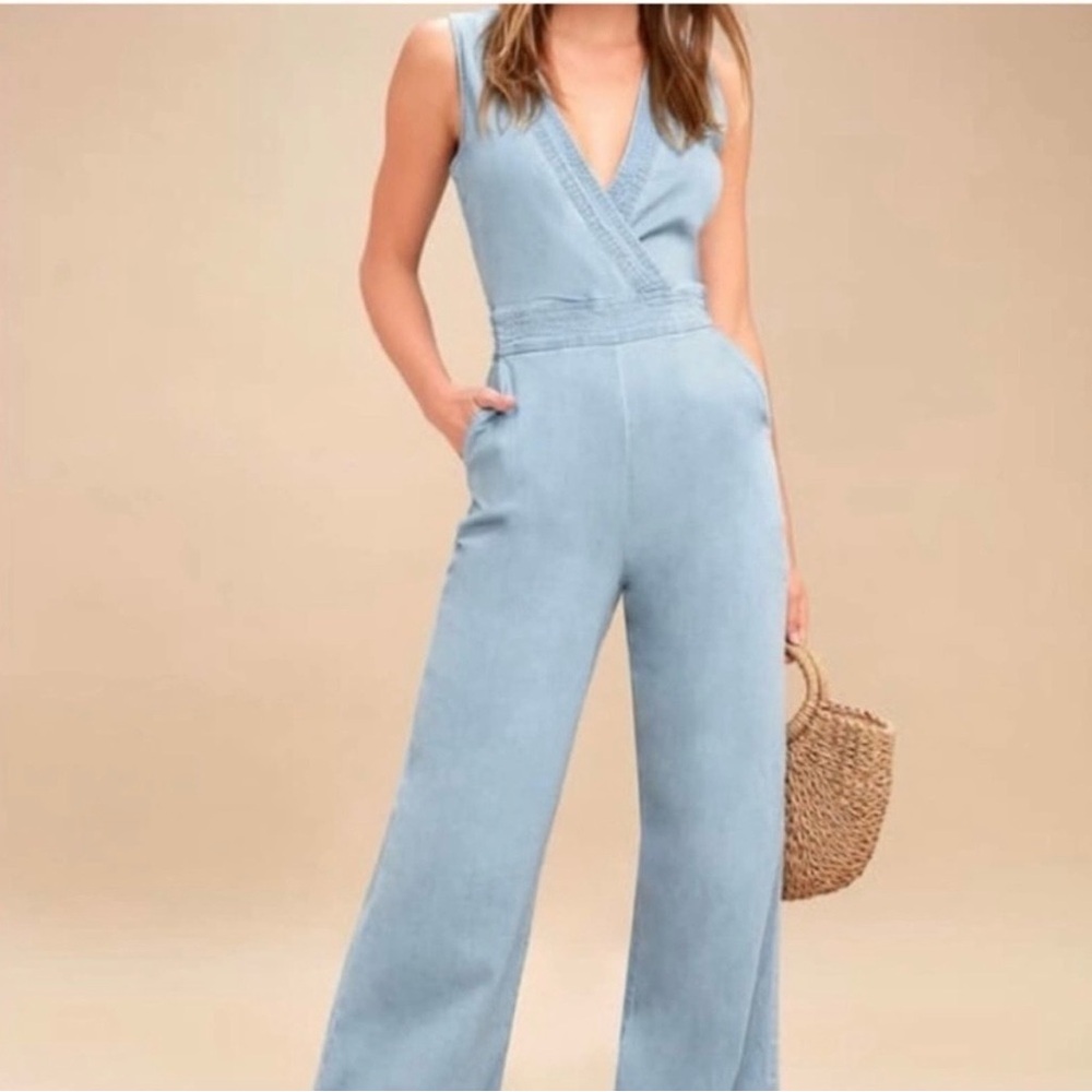 Jack By BB Dakota Suko Blue Jumpsuit Chambray - Picture 4 of 12
